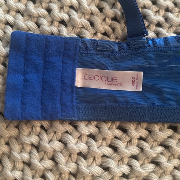 Cacique 40DD electric blue, zebra print bra * like new - Picture 5 of 6
